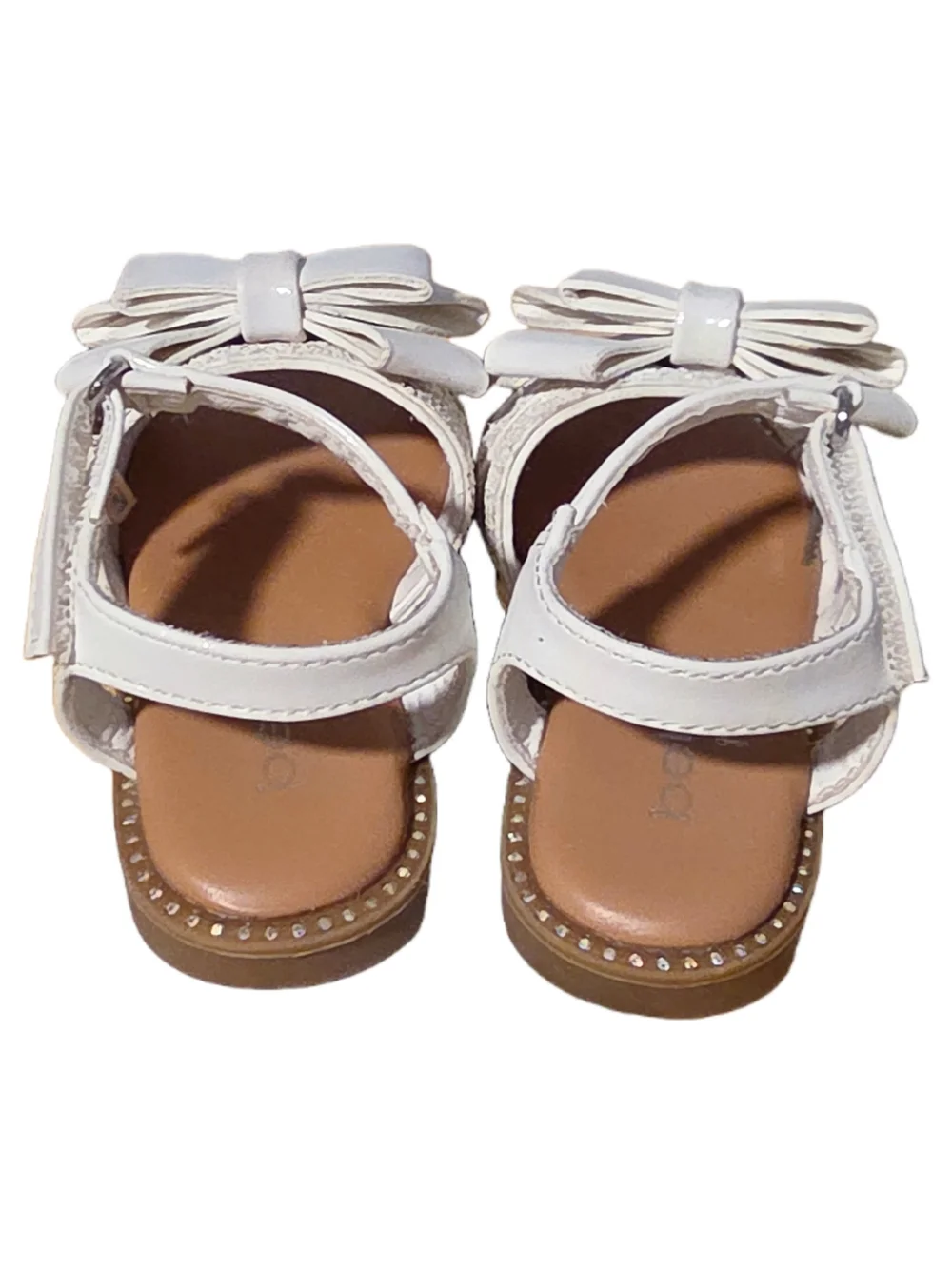 bebe - White Bow Ankle-Strap Toddler Girl Sandals